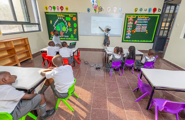 A pupil enjoying an Art class